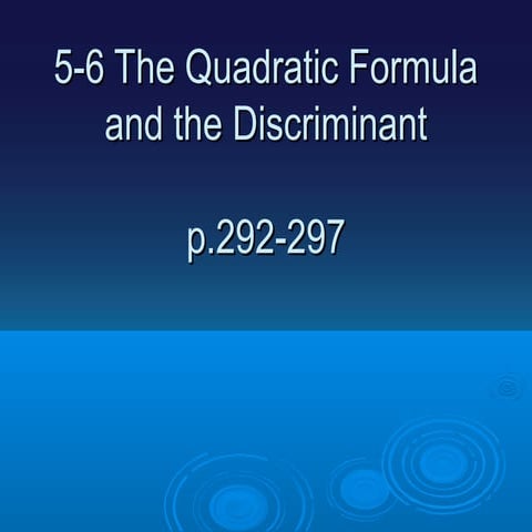 Quadratic eq and discriminant