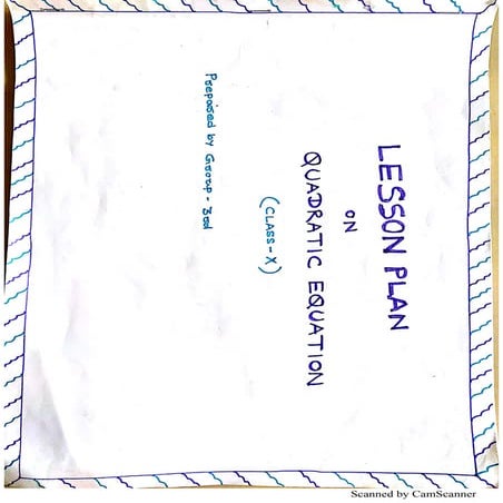 Quadratic Equation Class X Pdf