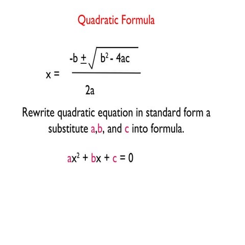 Quadratic Equations