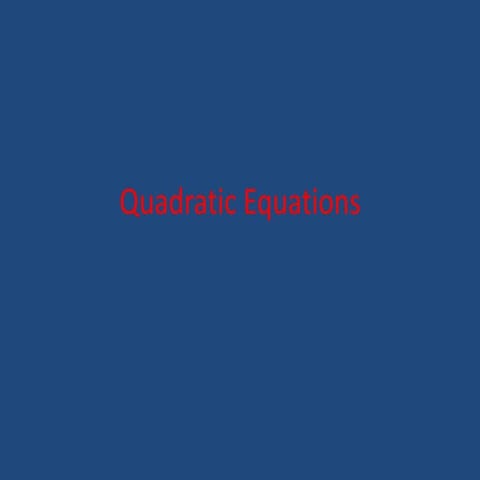 Quadratic equations1