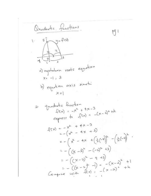 Quadratic Function Pdf Quadratic Function Pdf