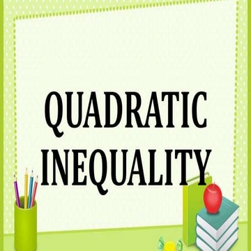 QUADRATIC INEQUALITY powerpoint presentation