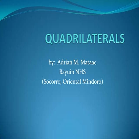 Quadrilaterals (definition and classification)