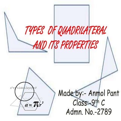Quadrilaterals & their properties(anmol)