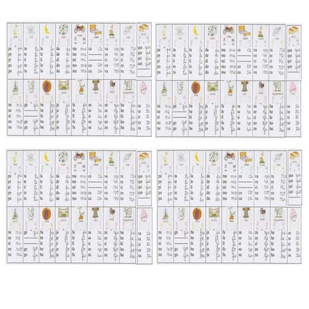 Quadro com as silabas com desenhos para imprimir escola
