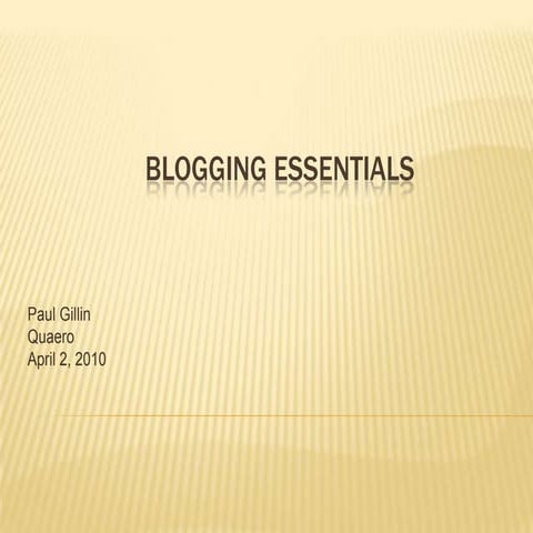 Blogging Essentials
