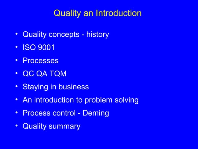 Basic quality concept | PDF