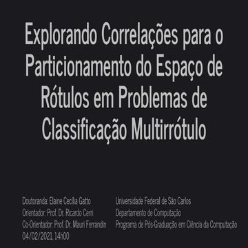 Explorando correlações entre rótulos para o particionamento do espaço de rótu...