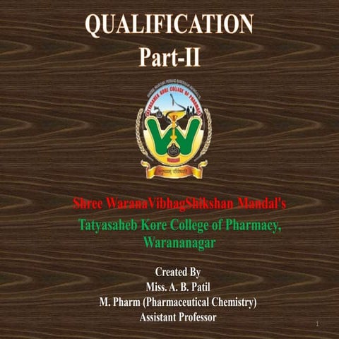 Qualification- Part 2 Pharmaceutical Quality Assurance