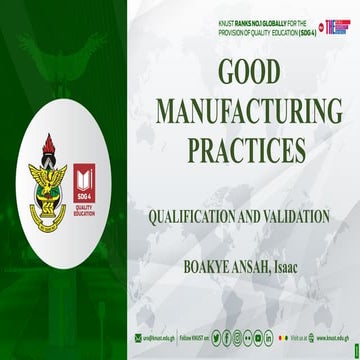 Comprehensive Guide to Good Manufacturing Practices: Qualification and ...