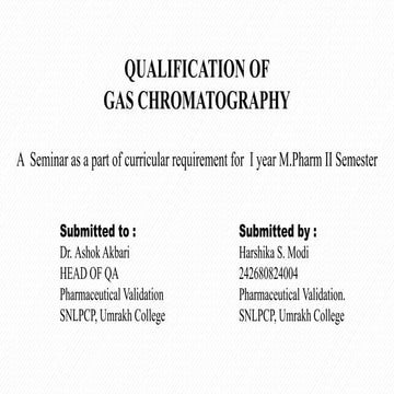 qualification of gas chromatography Harshika