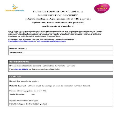 Soumissions d'idées ou de projets