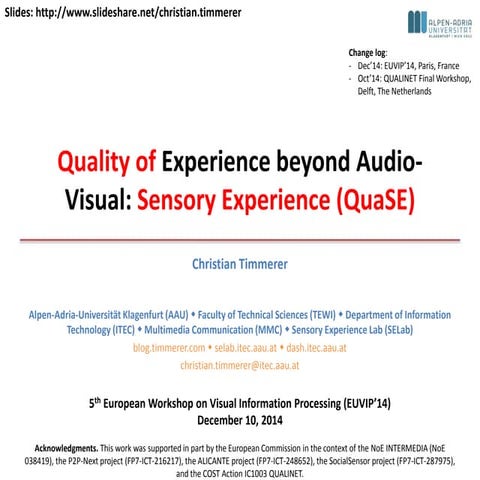 Quality of Sensory Experience (QuaSE) | PPTX