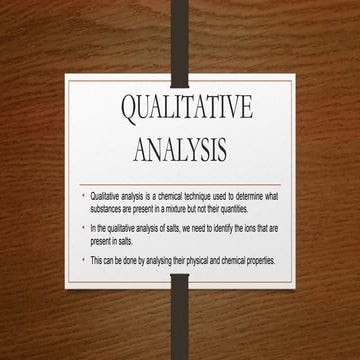 Qualitative analysis