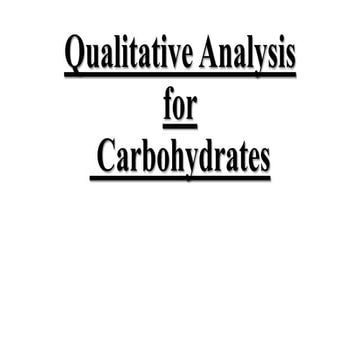 Qualitative analysis of carbohydrates