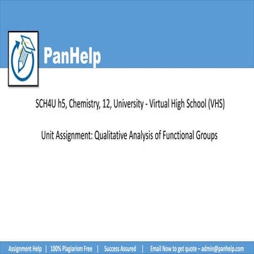 Qualitative Analysis of Functional Groups Assignment - Virtual High School (V...