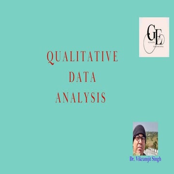 Qualitative Data Analysis by Dr. Vikramjit Singh