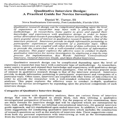 Qualitative interview design