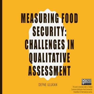 Measuring food security: Challenges in qualitative assessment - EDRD 6000
