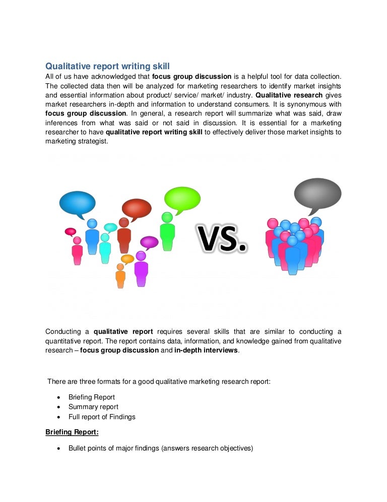 Qualitative report writing