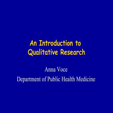 Qualitative research