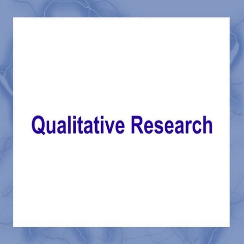 Qualitative research in Education