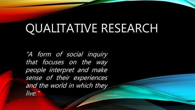 Qualitative research