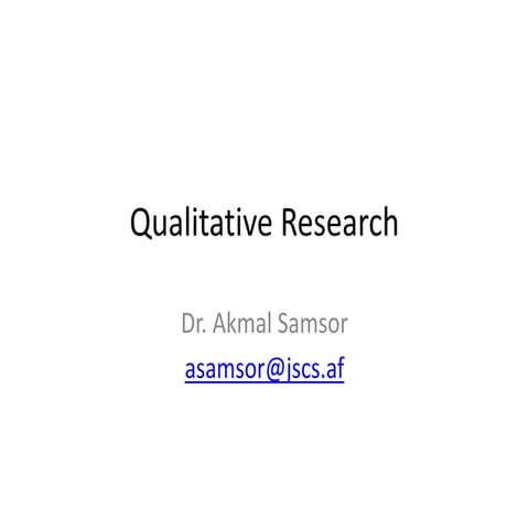 Understanding Qualitative Research 
