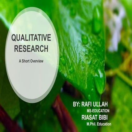 Qualitative research | PPT