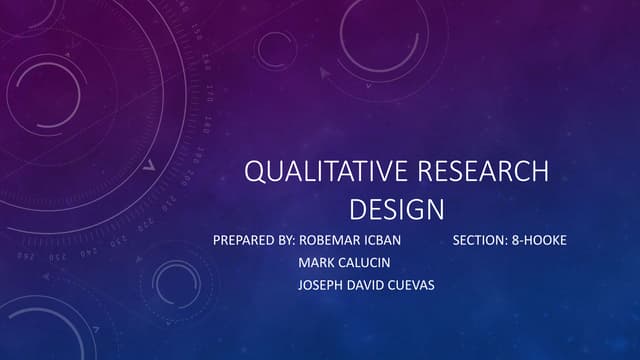 Qualitative research design