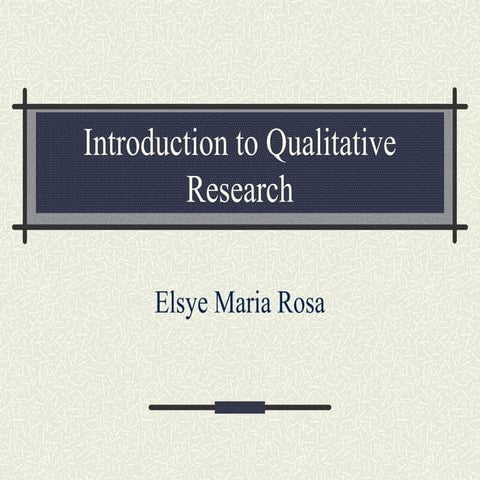Qualitative research Mkep