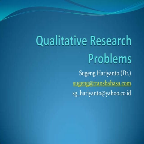 Qualitative research problems