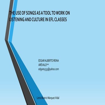 Qualitative research ,the use of songs as a tool to work on listening in efl ...