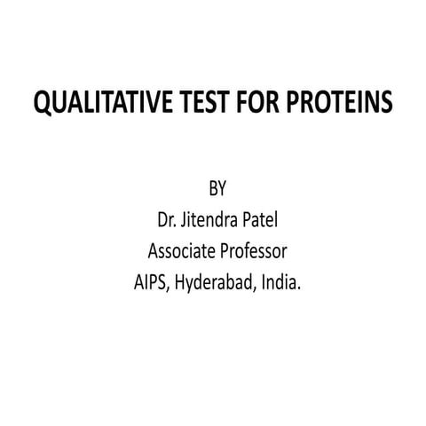 Qualitative test for proteins