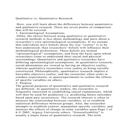 Qualitative vs. Quantitative Research Here, you will learn abo.docx