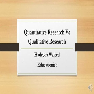 Qualitative vs quantitative