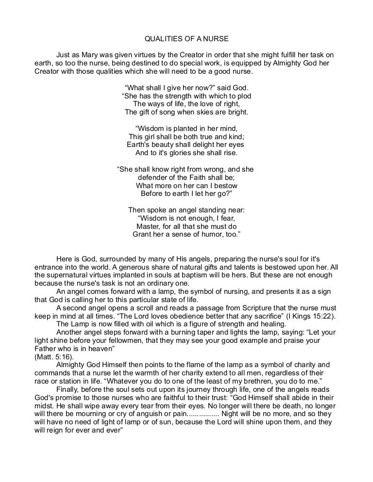 Nurse qualities and skills picture