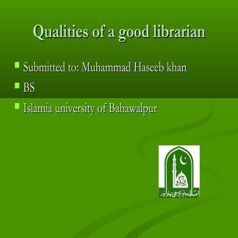 Qualities of a librarian as a good manager