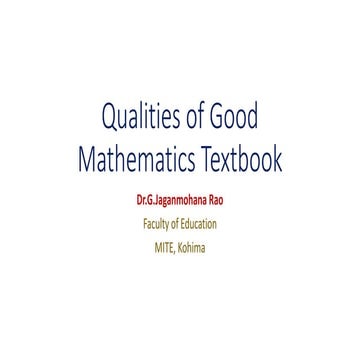 Qualities of good mathematics textbook