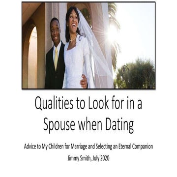 Qualities to Look for in a Spouse when Dating