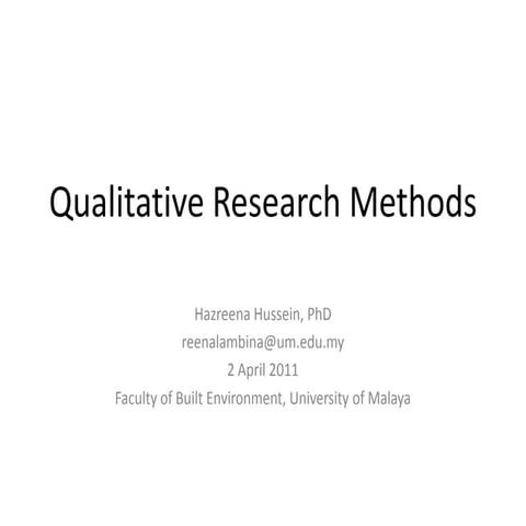 Qualitative Research Methods