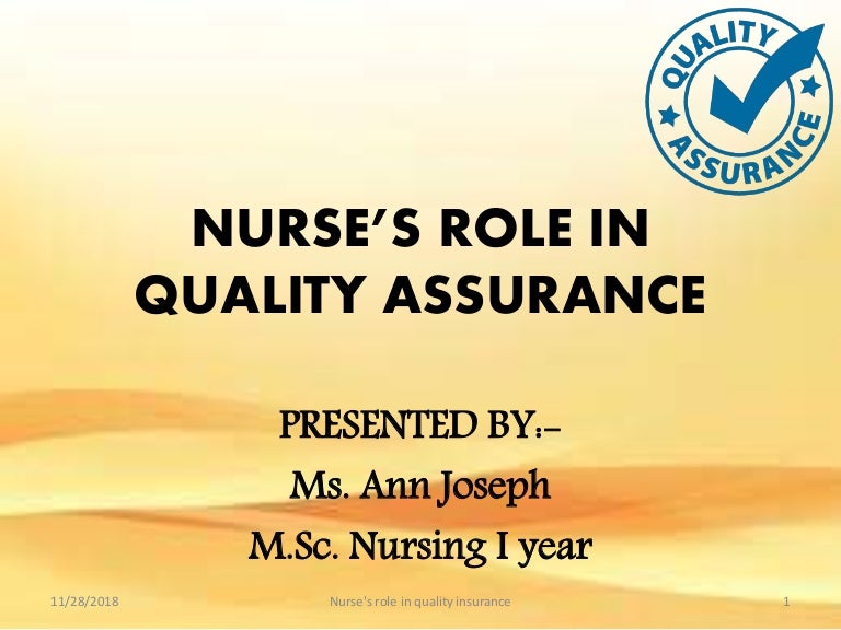 Quality Assurance in nursing