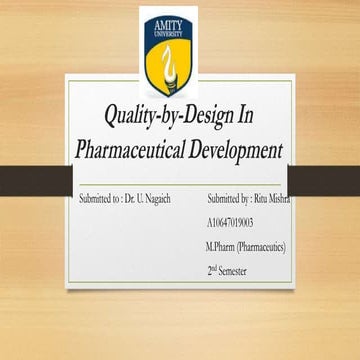 Quality by-design in pharmaceutical development