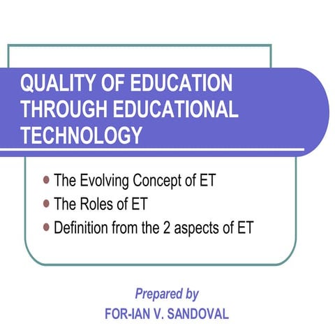 Quality Education Through Educ Tech