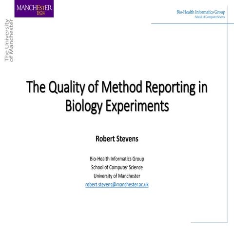 The Quality of Method Reporting in 