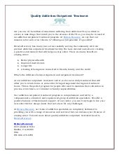 Quality Addiction Outpatient Treatment