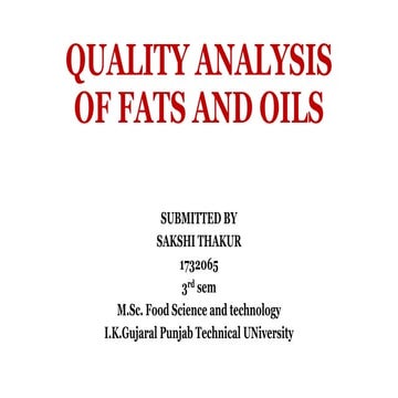 Quality analysis of fats and oils ppt