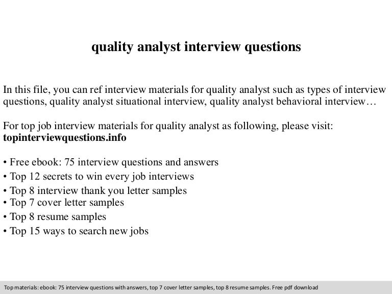 quality analyst interview questions quality analyst interview questions