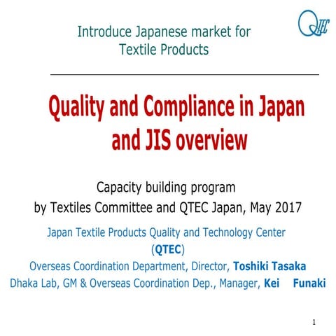 Quality and Compliance in Japan and JIS overview