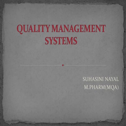 Quality and evolution of quality by suhasini